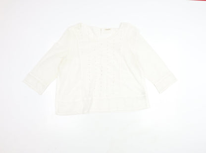 Marks & Spencer Women's Ivory Jersey Top Size 18