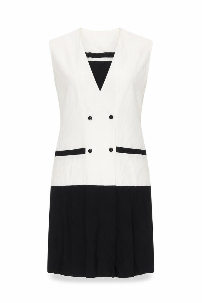 Lemona Women's Ivory Black Colourblock Dress Size 16