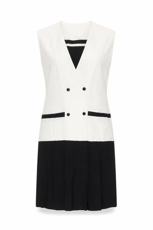 Lemona Women's Ivory Black Colourblock Dress Size 16