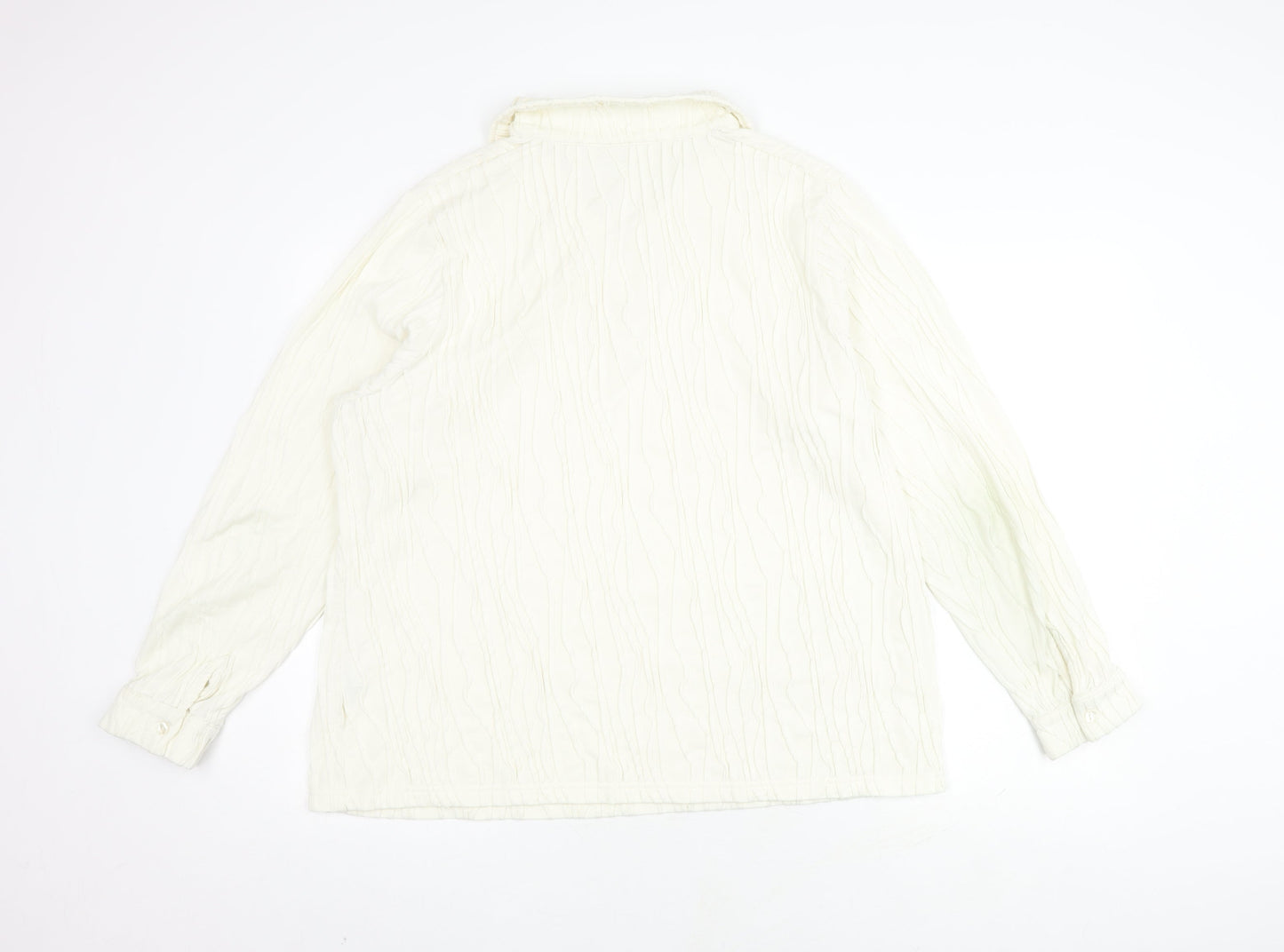 Damart Women's White Knit Long Sleeve Polo Shirt Size 24