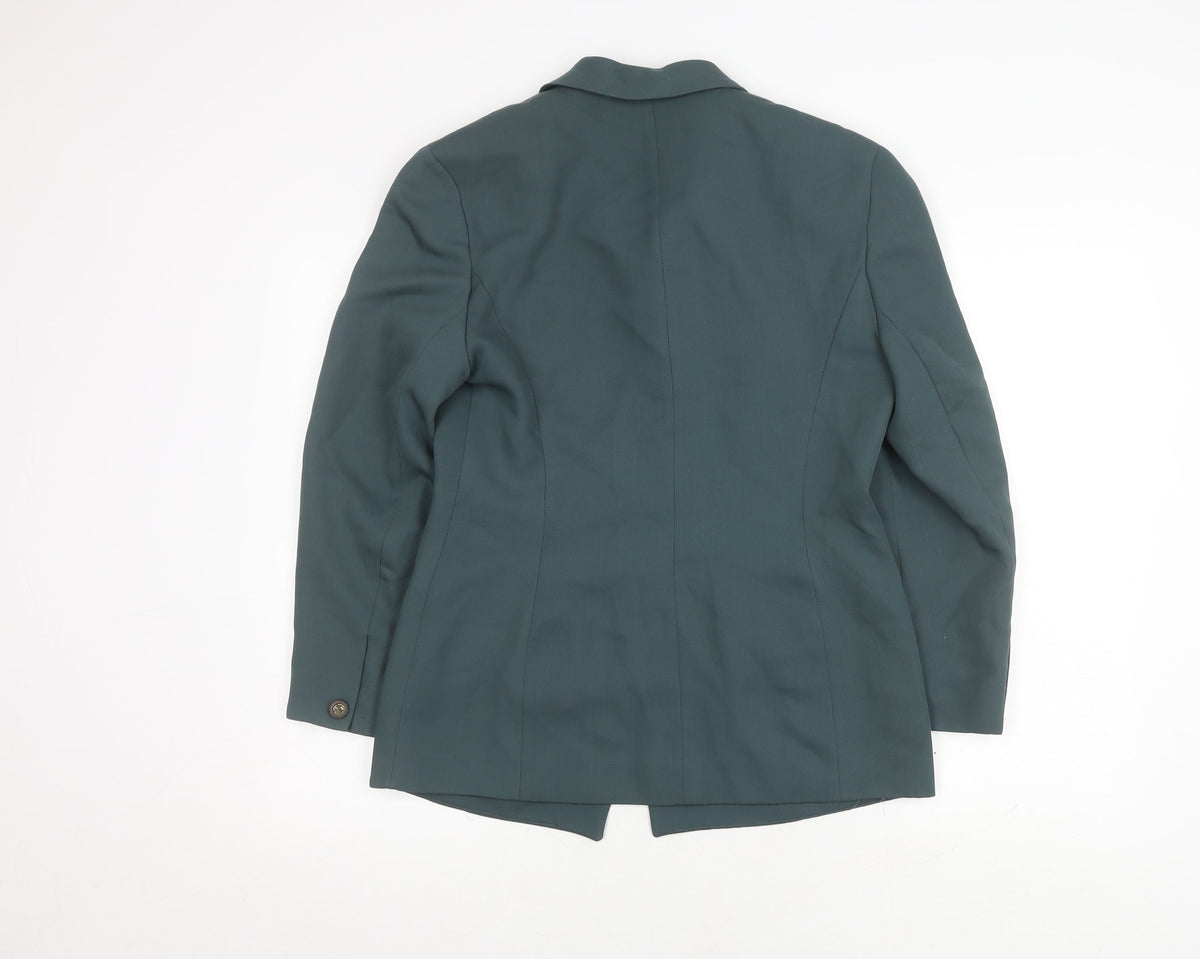 Precis Petite Women's Green Blazer Size 12 Lined Elegant