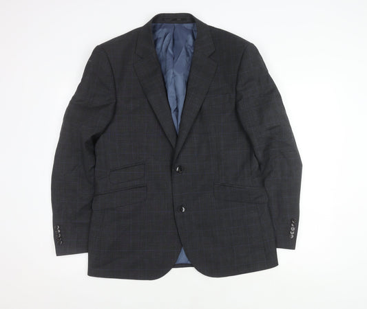 John Lewis Men's Grey Check Blazer, 40S, Elegant Style