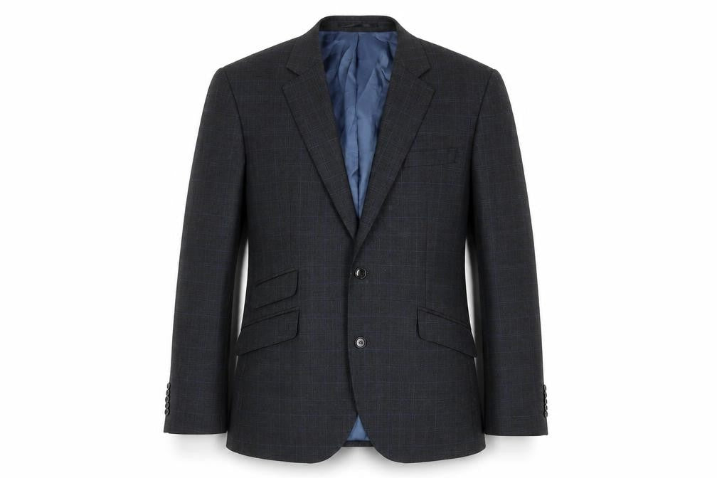 John Lewis Men's Grey Check Blazer, 40S, Elegant Style