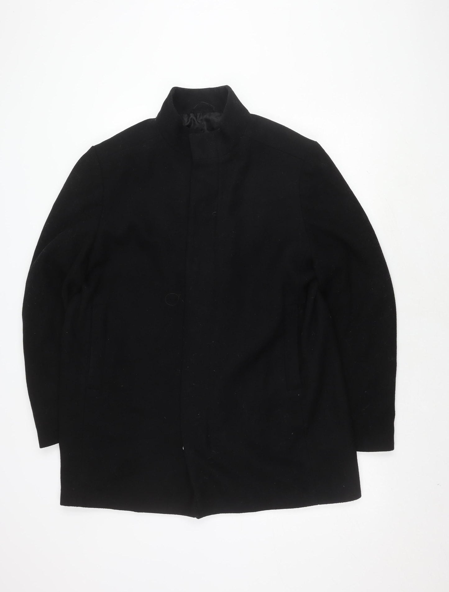 Debenhams Men's Black Wool Blend Coat Size 44