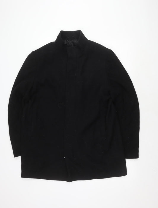Debenhams Men's Black Wool Blend Coat Size 44