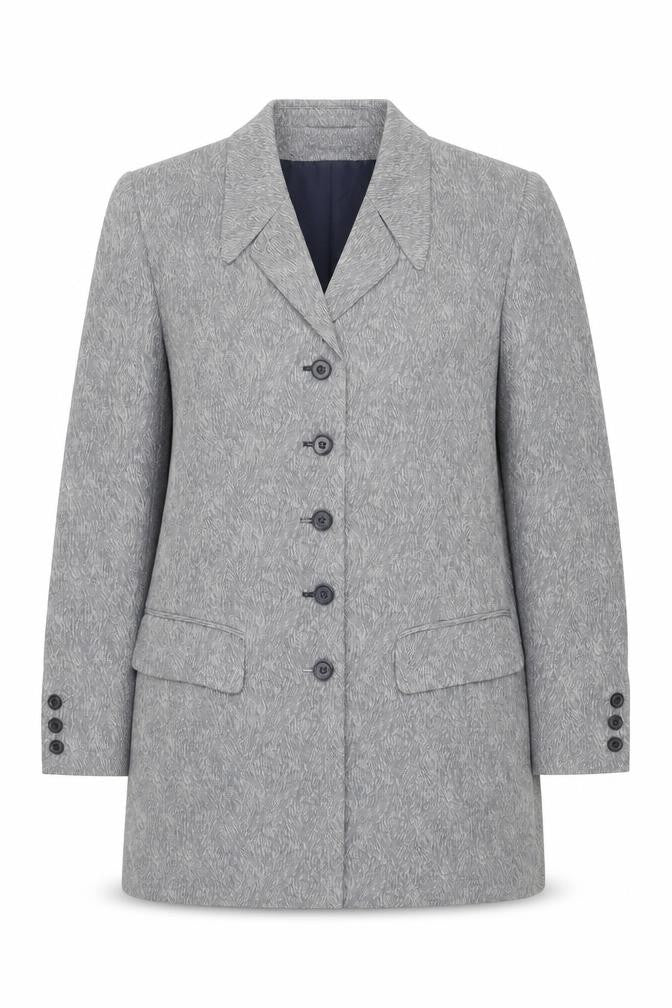 Eugen Klein Women's Grey Herringbone Blazer, Size 8