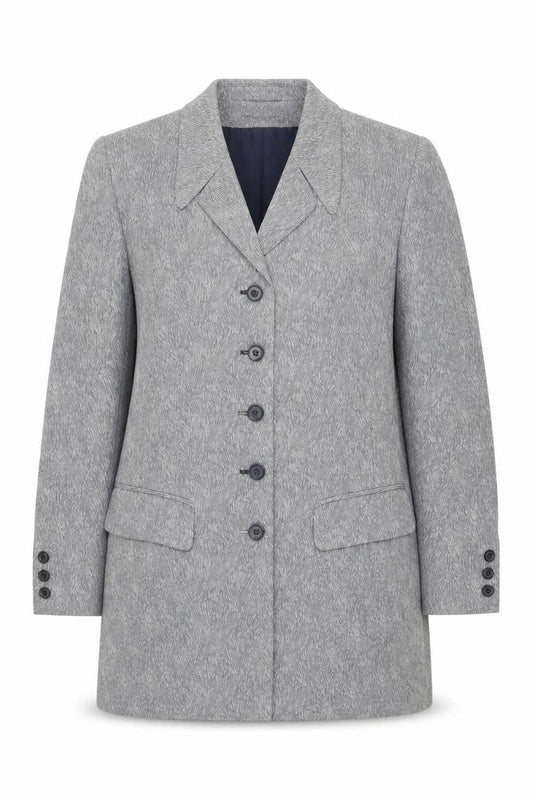Eugen Klein Women's Grey Herringbone Blazer, Size 8