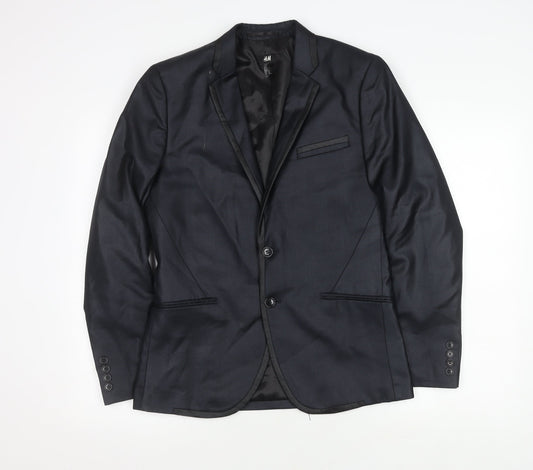 H&M Men's Slim Fit Blue Blazer, Size 36R