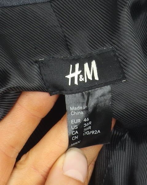 H&M Men's Slim Fit Blue Blazer, Size 36R
