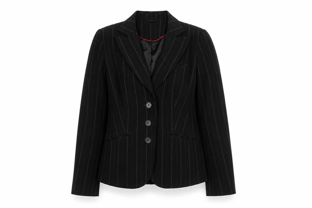 New Look Women's Black Pinstripe Blazer, Size S