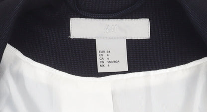 H&M Women's Black Suit Jacket Size 6 Regular Fit