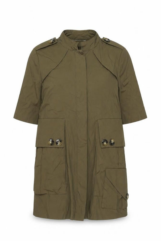 Zara Women's Brown Military Jacket L Size, Buttoned Casual