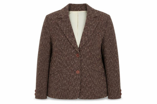 Klass Women's Brown Flecked Blazer, Size 16, Two-Button