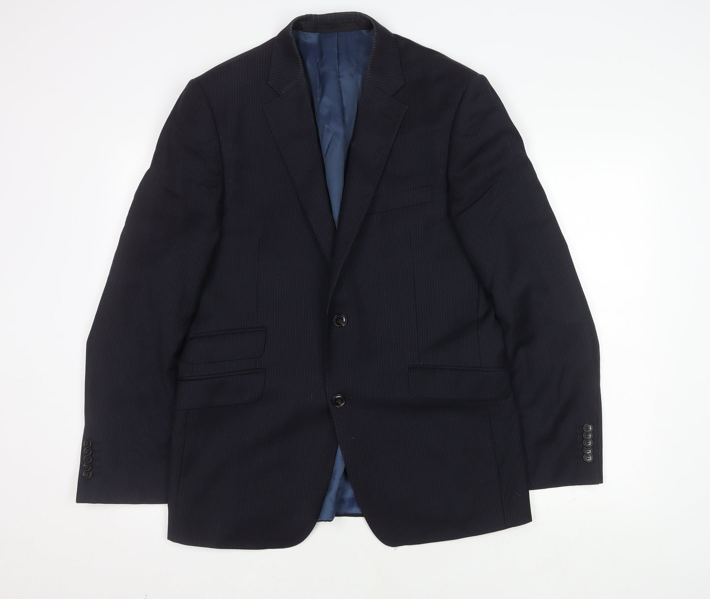 John Lewis Men's Blue Striped Suit Jacket 40R