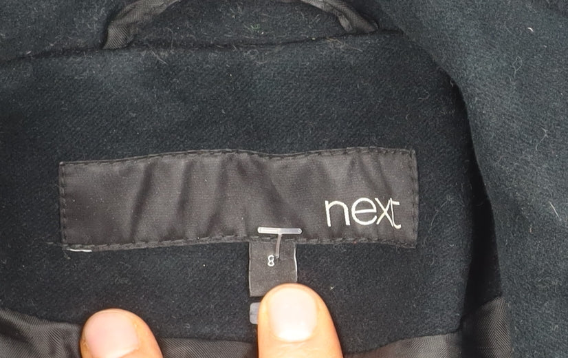 Next Women's Black Wool Overcoat Size 8