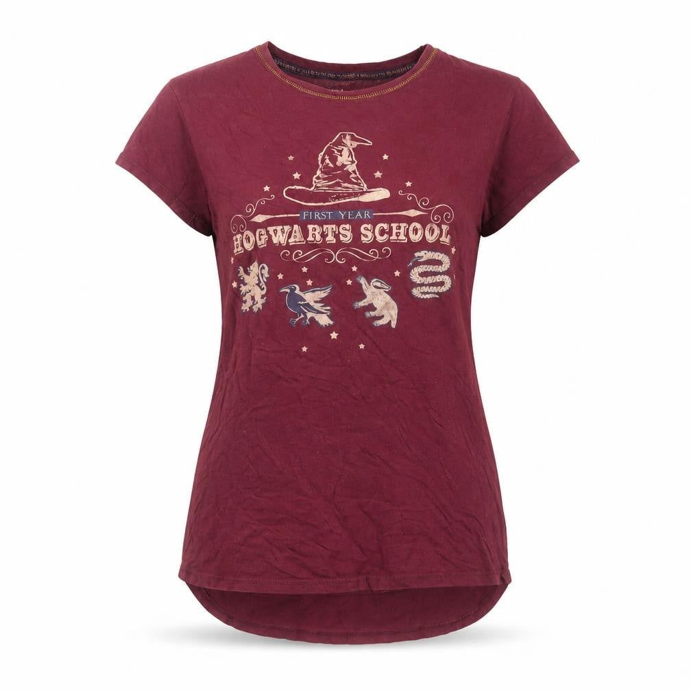 Harry Potter Unisex Adults Red Hogwarts T-Shirt S