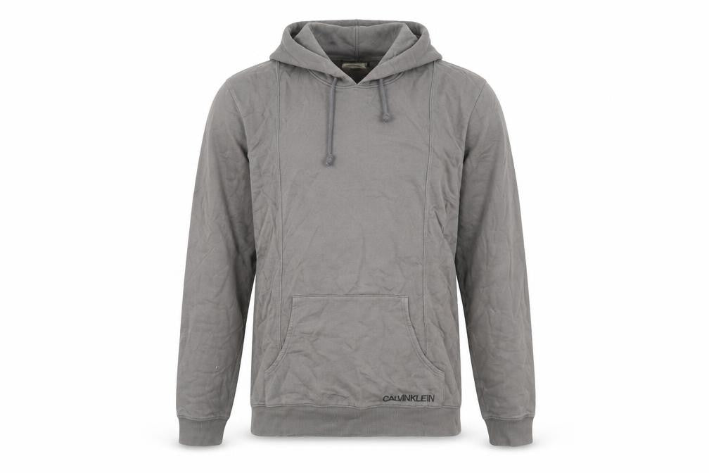 Calvin Klein Men's Grey Hoodie, Size S, Pullover, Logo