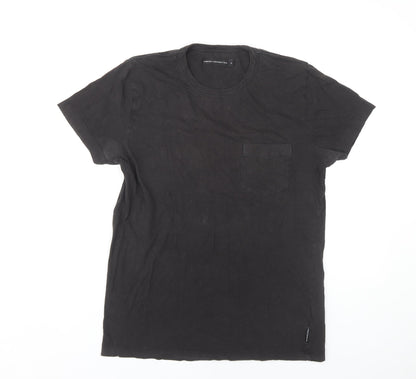 Additional front view of French Connection Men's Black Cotton T-Shirt, size S