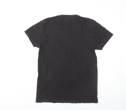 Back view of French Connection Men's Black Cotton T-Shirt, size S