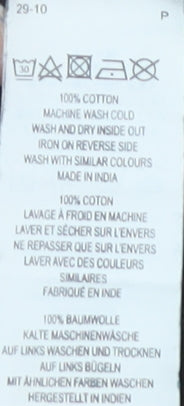 Brand and care label for French Connection Men's Black Cotton T-Shirt, size S