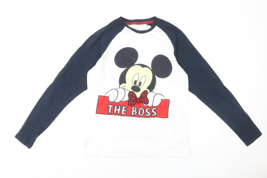 Disney Men's Pyjama Top White XS Graphic Print