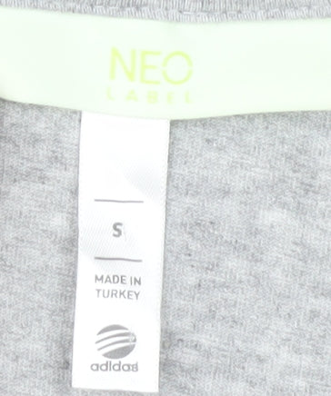 Close-up detail of Adidas Women's Grey T-Shirt, size S, Casual