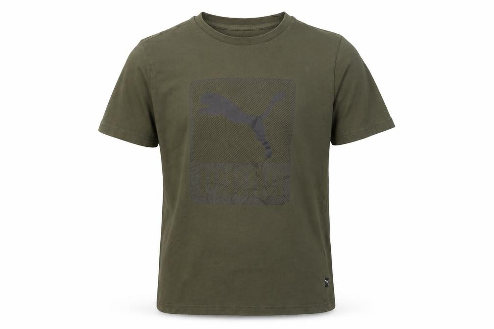Puma Boys Green T-Shirt Size L Basic Logo Style
