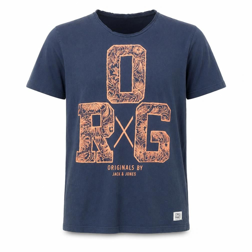 Jack & Jones Men's Blue M Graphic Cotton T-Shirt