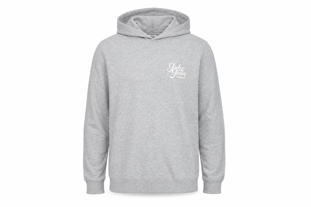 Jack & Jones Men's Grey Pullover Hoodie, L