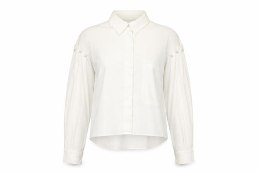 Zara Women White Long Sleeve Blouse Size L