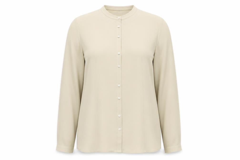 Viyella Women's Beige Long Sleeve Blouse UK 12