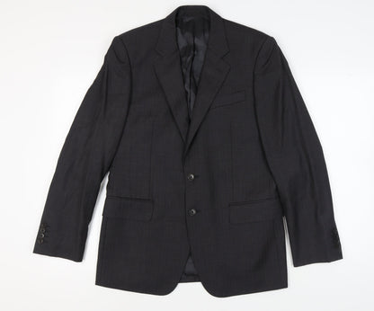 Additional front view of Jaeger Men's Black Wool Blazer 40R Regular Fit