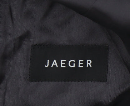 Close-up detail of Jaeger Men's Black Wool Blazer 40R Regular Fit