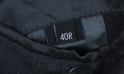 Brand and care label for Jaeger Men's Black Wool Blazer 40R Regular Fit
