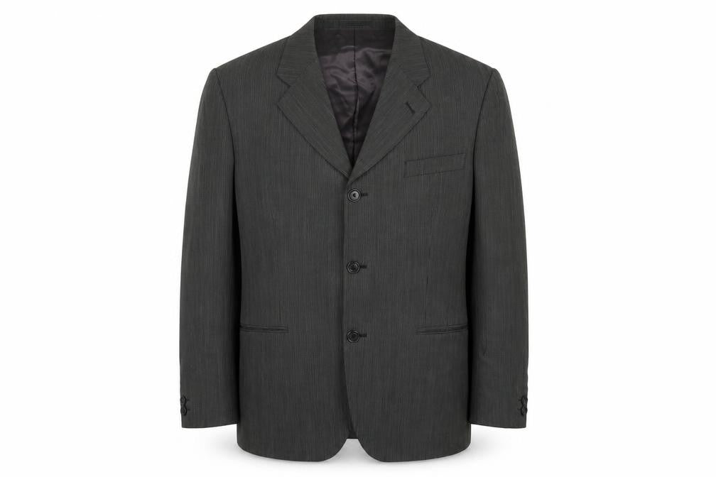 Kenzo Men's Grey Striped Suit Jacket UK 44, Classic Formalwear