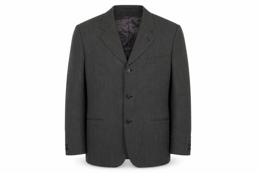 Kenzo Men's Grey Striped Suit Jacket UK 44, Classic Formalwear