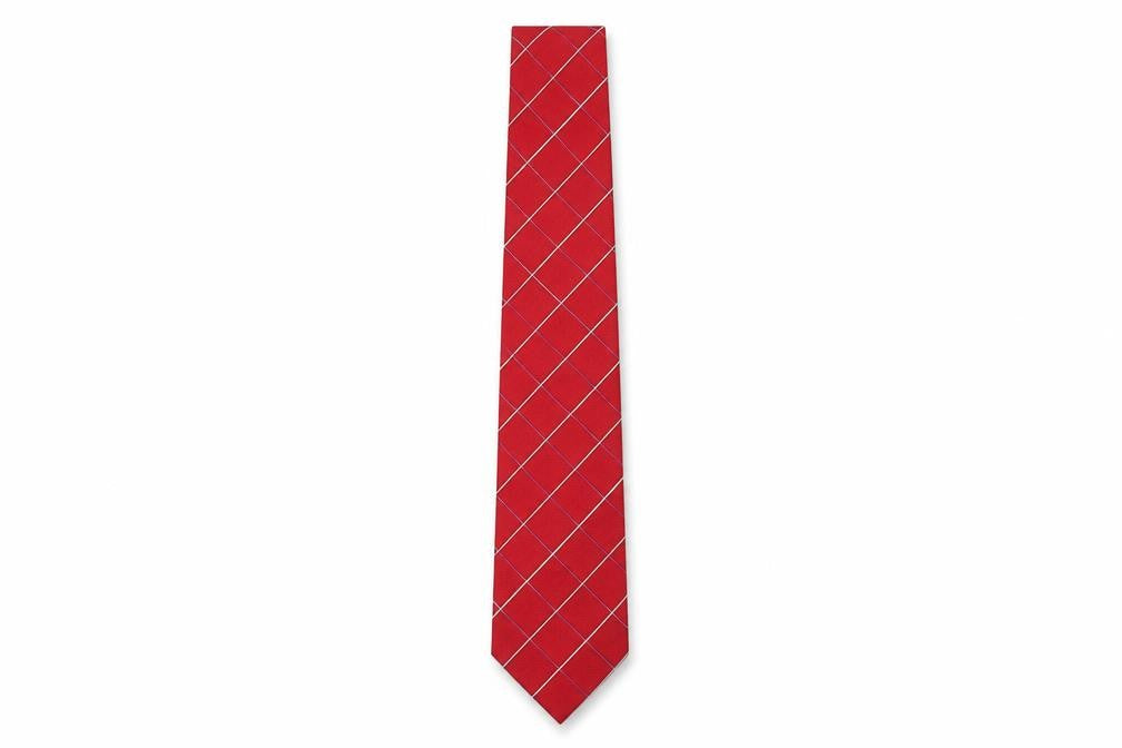 Austin Reed Men's Red Checked Silk Tie