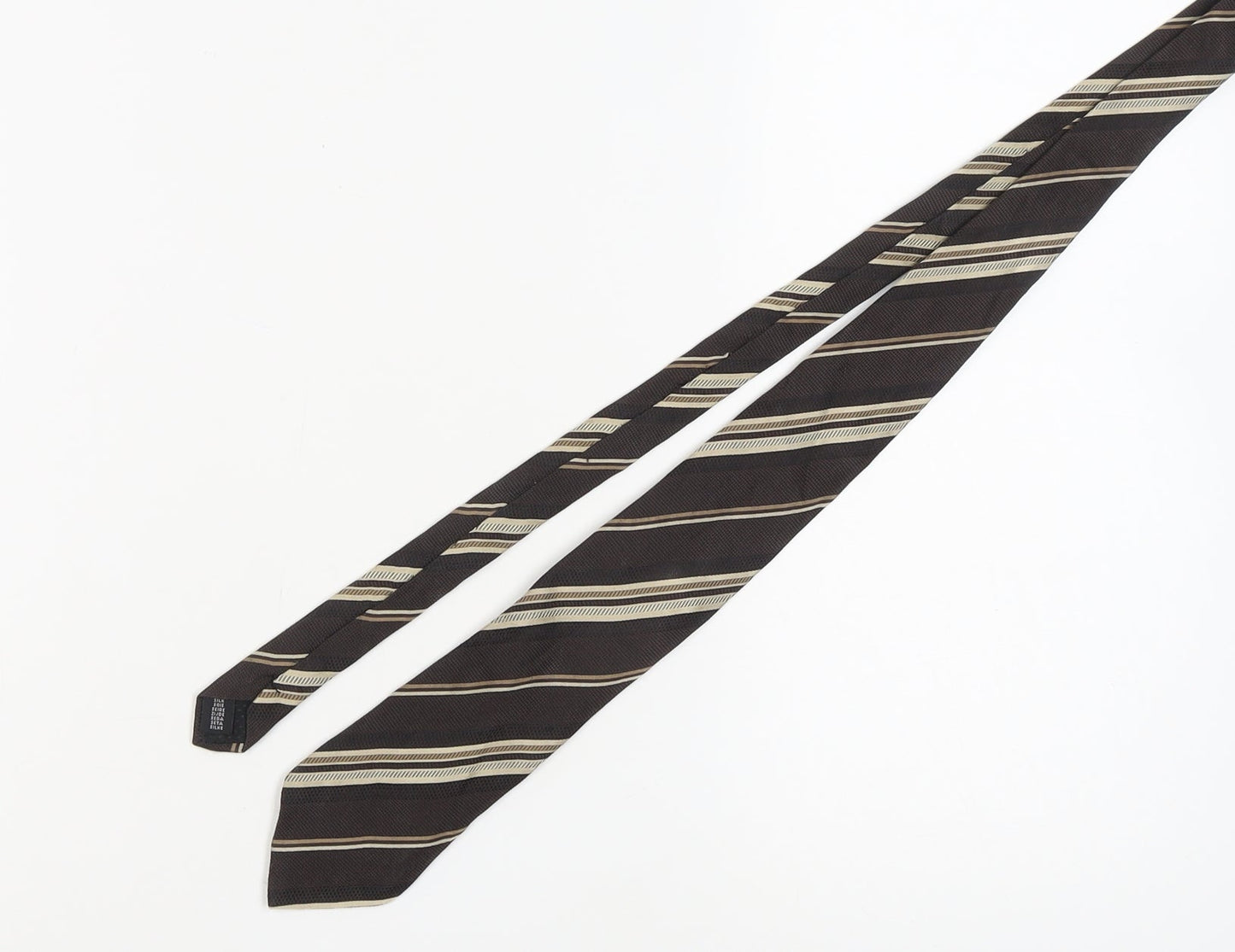 Daniel Hechter Men's Brown Striped Silk Tie