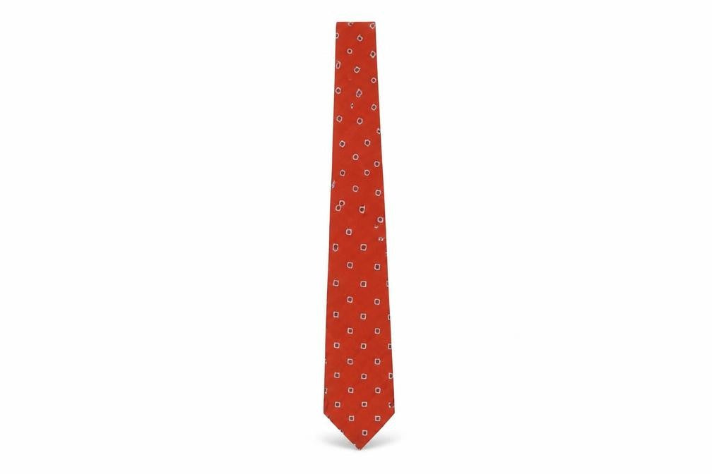 Marks & Spencer Men's Red Geometric Silk Tie