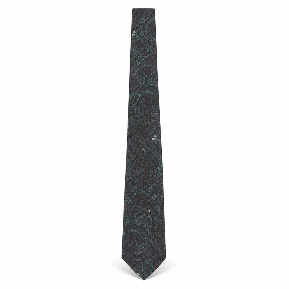 Pierre Cardin Men's Green Paisley Tie - Excellent