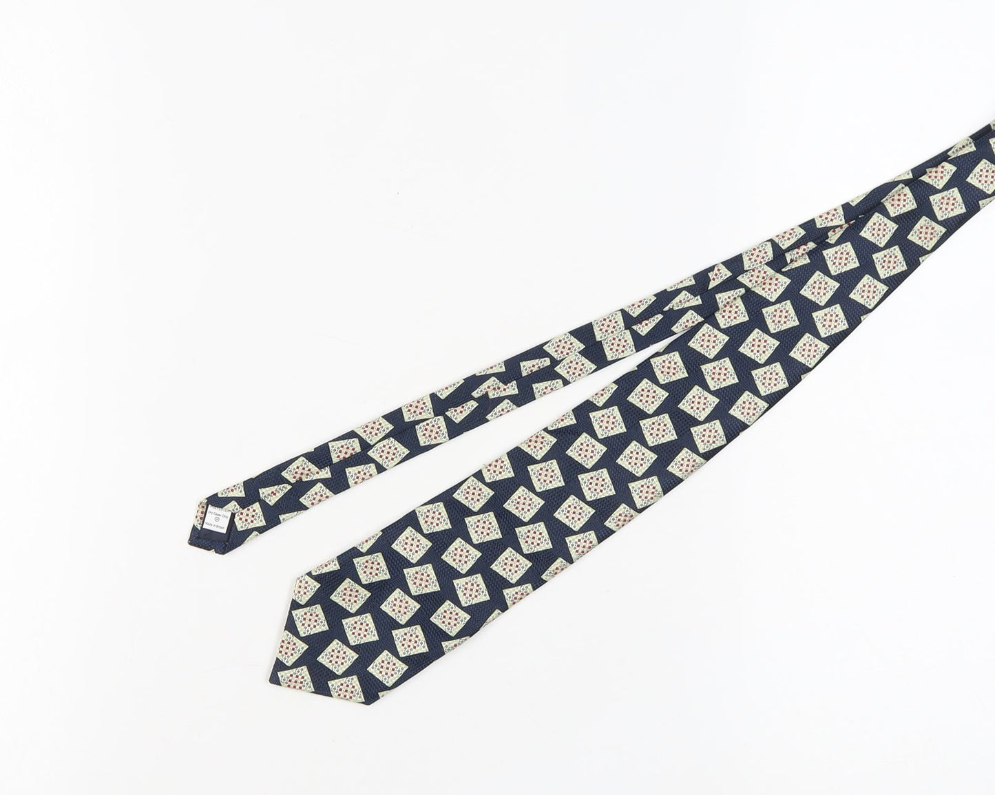 BHS Men's Blue Geometric Polyester Tie