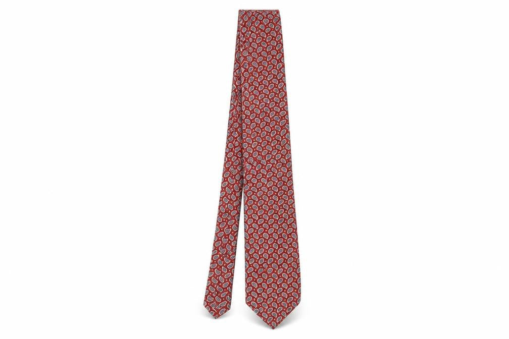 The Windsor Collection Men's Red Paisley Silk Tie