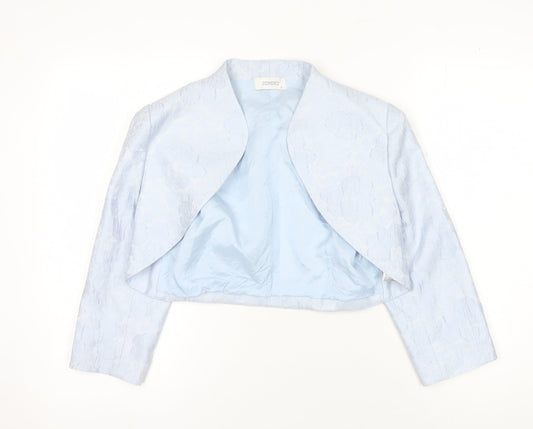 Condici Women's Blue Floral Cropped Blazer Size 8