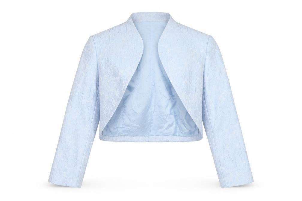 Condici Women's Blue Floral Cropped Blazer Size 8