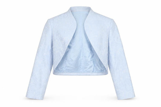 Condici Women's Blue Floral Cropped Blazer Size 8