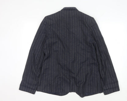 Back view of ASOS Women's Black Pinstripe Blazer, size 12