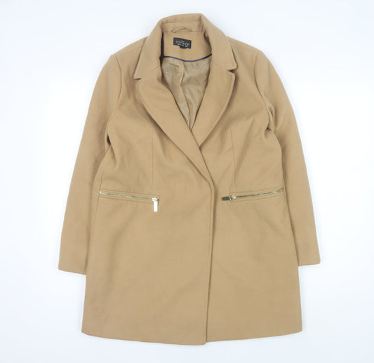 Topshop Petite Beige Overcoat Women Size 10