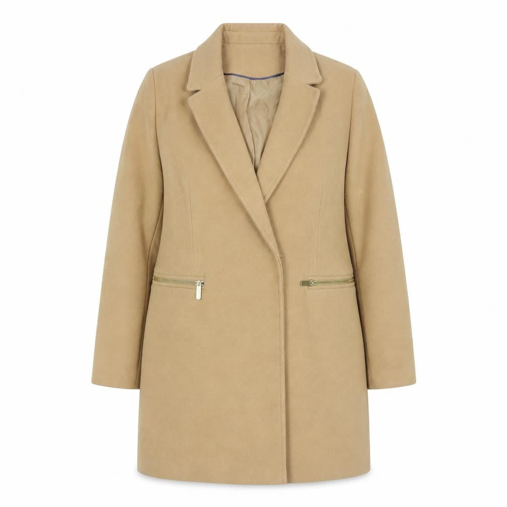 Topshop Petite Beige Overcoat Women Size 10