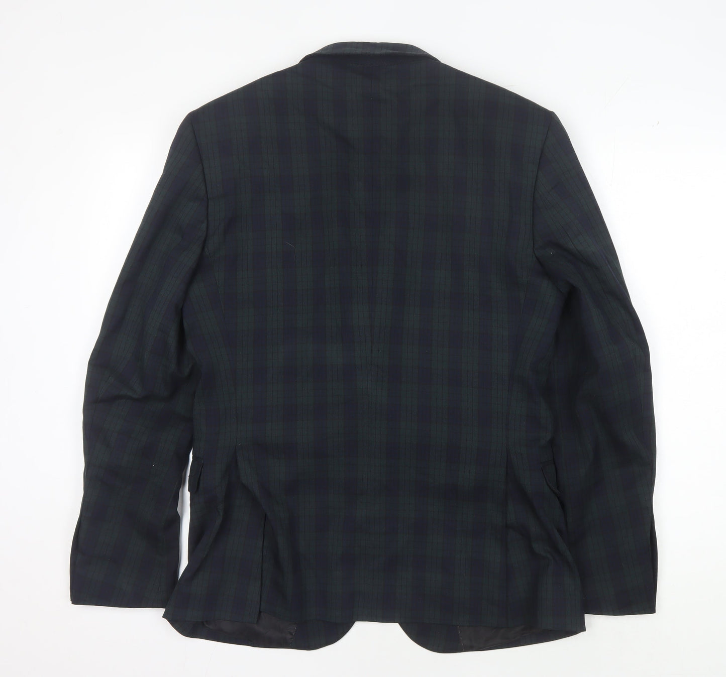 Selected Homme Men's Blue Green Slim Fit Plaid Blazer UK 38R