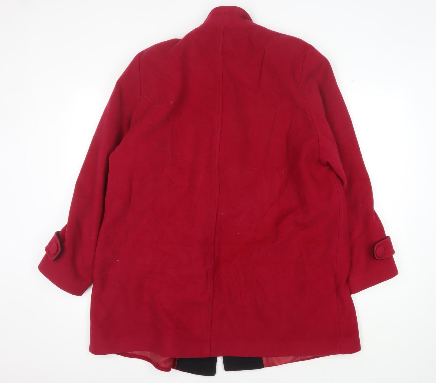 Kesta London Women's Red Pea Coat, Size 16, Wool Blend